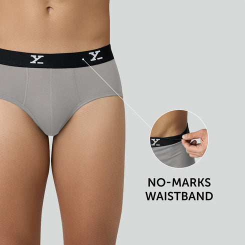 XYXX Super Combed Cotton-Modal Briefs - Ash Grey