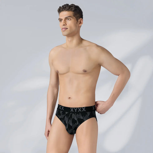 XYXX Matrix Cotton-Modal Briefs Chevron Black