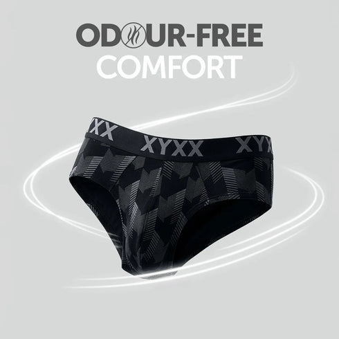 XYXX Matrix Cotton-Modal Briefs Chevron Black