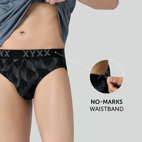 XYXX Matrix Cotton-Modal Briefs Chevron Black