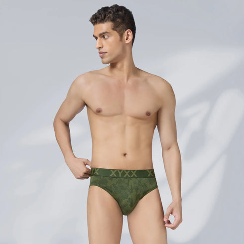 XYXX Matrix Cotton-Modal Briefs Olive Drift