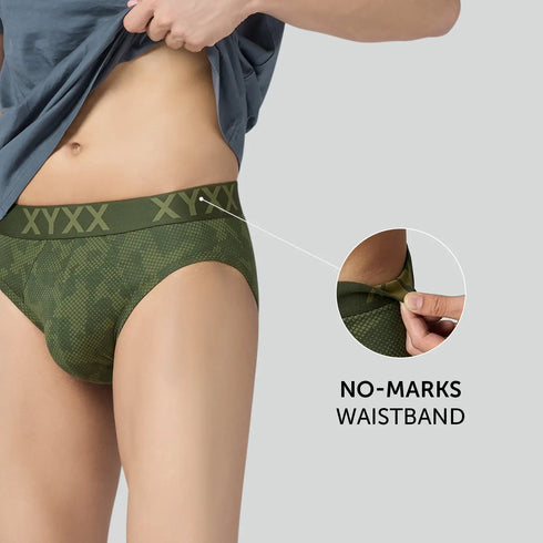 XYXX Matrix Cotton-Modal Briefs Olive Drift