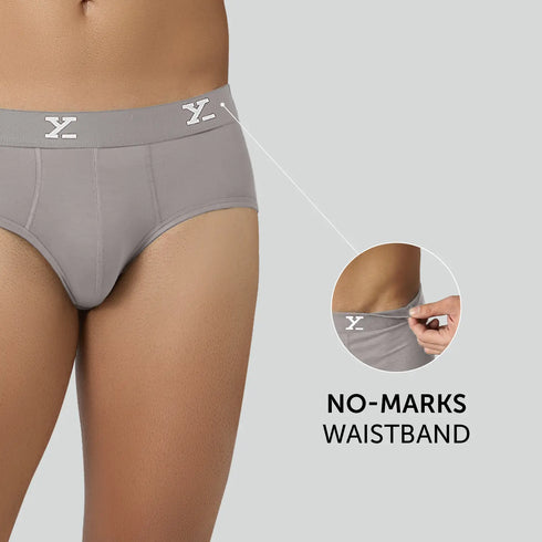 XYXX Cloudsoft Modal Briefs - Ash Grey