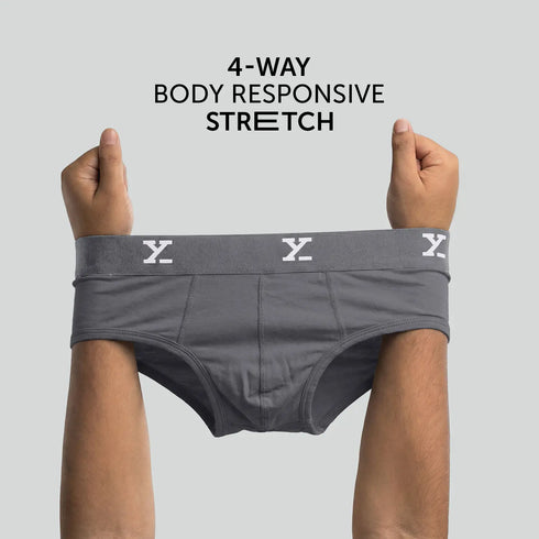 XYXX Cloudsoft Modal Briefs - Charcoal Grey