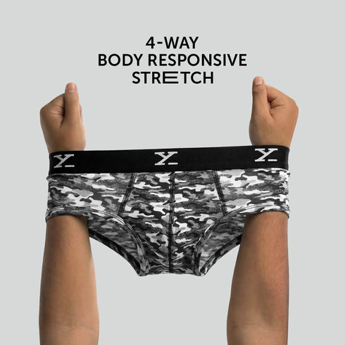 XYXX Shuffle Modal Briefs Camouflage Grey