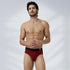 XYXX Aero Silver Cotton Briefs Bold Burgundy