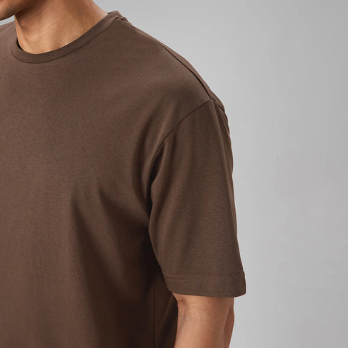 XYXX Boxy Oversized Crewneck T-shirt - Espresso Brown