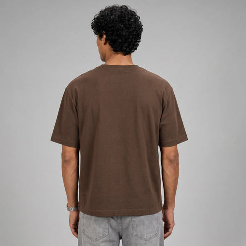 XYXX Boxy Oversized Crewneck T-shirt - Espresso Brown