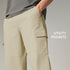 XYXX Textured Wide-Straight Fit Cargo Pants - Creamy Tan