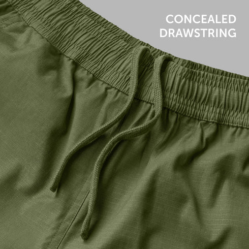 XYXX Textured Wide-Straight Fit Cargo Pants - Olive Green