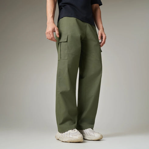XYXX Textured Wide-Straight Fit Cargo Pants - Olive Green