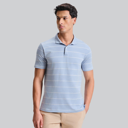 XYXX Linea Cotton Polo T-shirt - Sky Blue