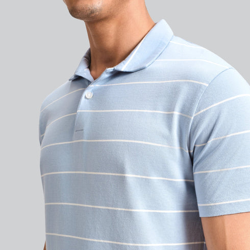 XYXX Linea Cotton Polo T-shirt - Sky Blue