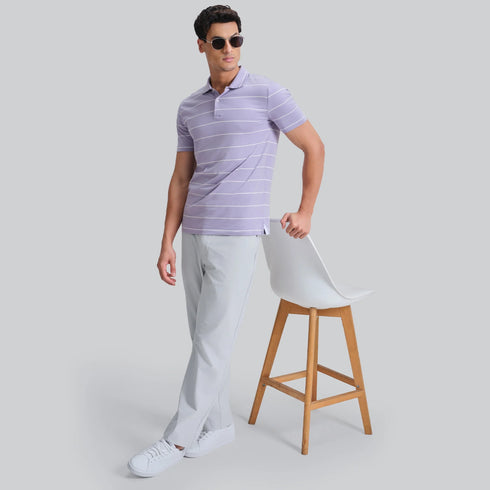 XYXX Linea Cotton Polo T-shirt - Misty Lilac