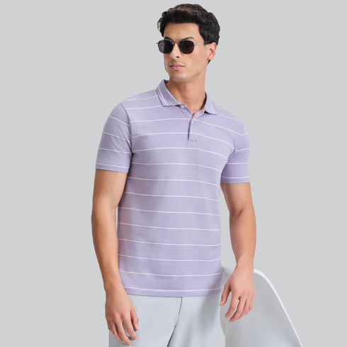 XYXX Linea Cotton Polo T-shirt - Misty Lilac