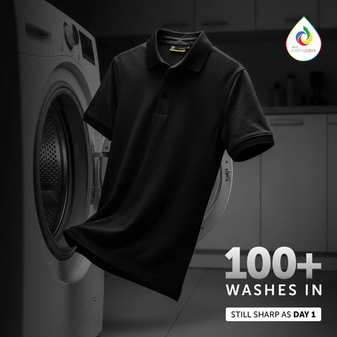 XYXX Supima Cotton Slim Fit Polo - Black Knight