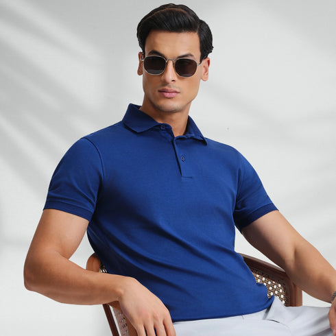XYXX Supima Cotton Slim Fit Polo - Midnight Blue