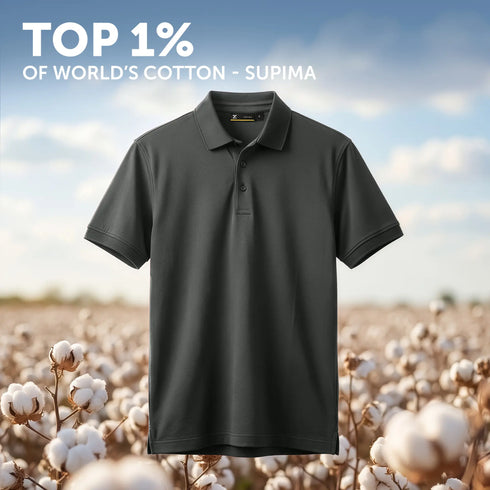 XYXX Supima Cotton Slim Fit Polo - Storm Grey