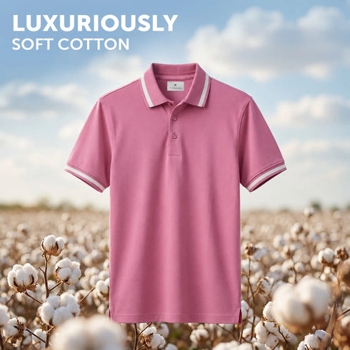 XYXX Pique Polo T-shirt - Vintage Pink