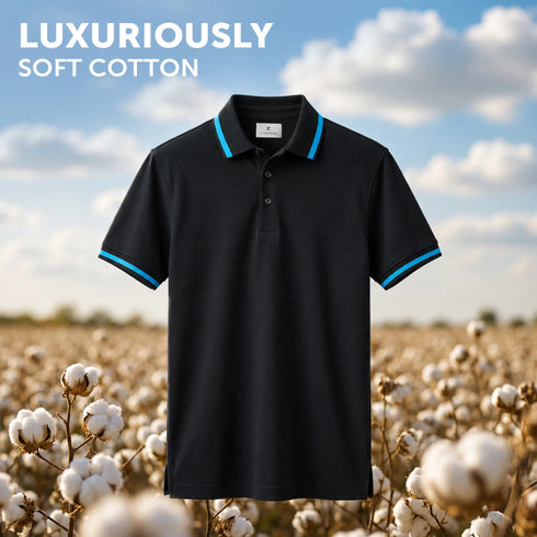 XYXX Pique Polo T-shirt - Black Knight