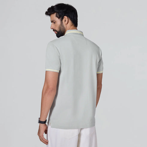 XYXX Pique Polo T-shirt - Grey Mist