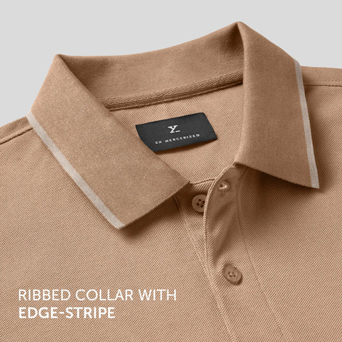 XYXX Pique Polo T-shirt - Mocha Brown