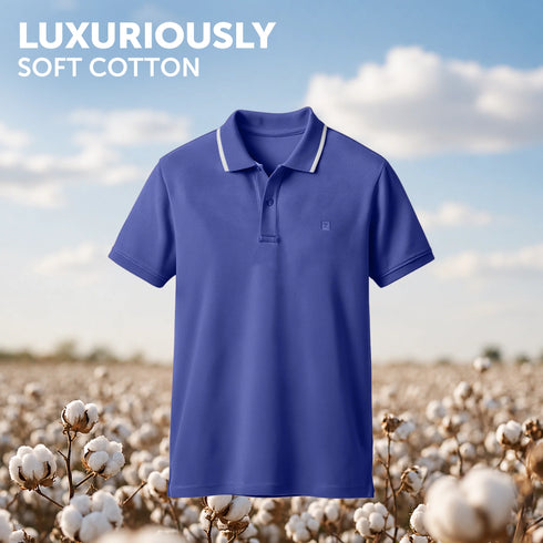 XYXX Pique Polo T-shirt - Iris Blue