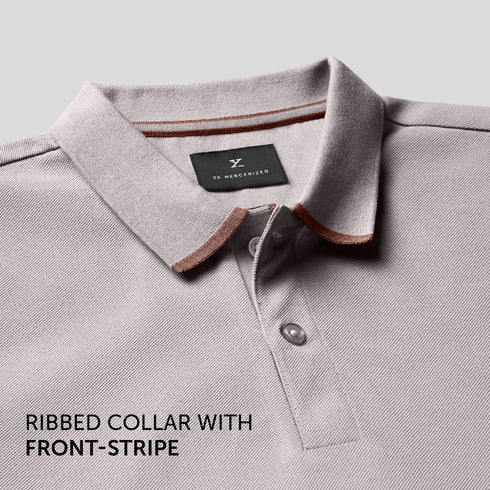 XYXX Pique Polo T-shirt - Warm Grey