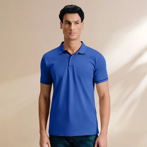 XYXX Pique Polo T-shirt - Olympic Blue
