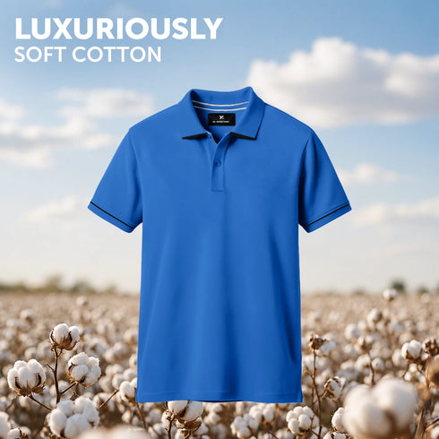 XYXX Pique Polo T-shirt - Olympic Blue