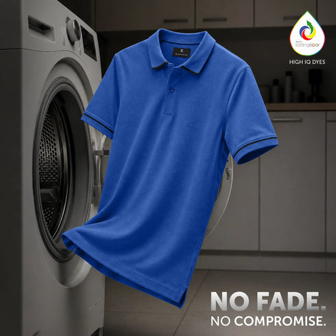 XYXX Pique Polo T-shirt - Olympic Blue