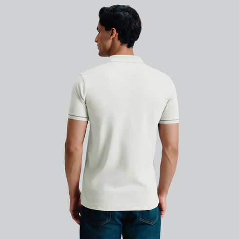 XYXX Pique Polo T-shirt - Almond White