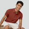 XYXX Combed Cotton Polo T-shirt - Brick Red