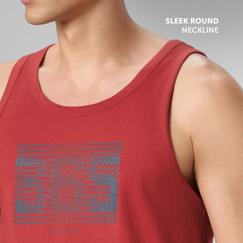 XYXX Cotton Lounge Vest - Cardinal Red
