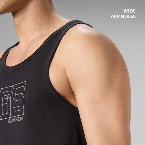 XYXX Cotton Lounge Vest - Pitch Black