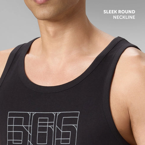 XYXX Cotton Lounge Vest - Pitch Black