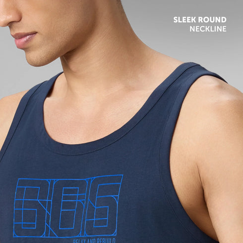 XYXX Cotton Lounge Vest - Midnight Blue