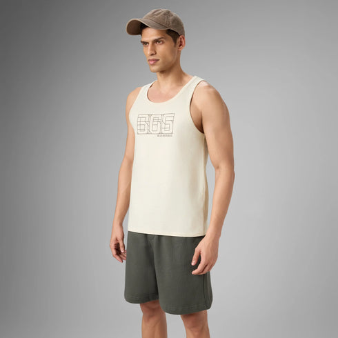 XYXX Cotton Lounge Vest - Almond White
