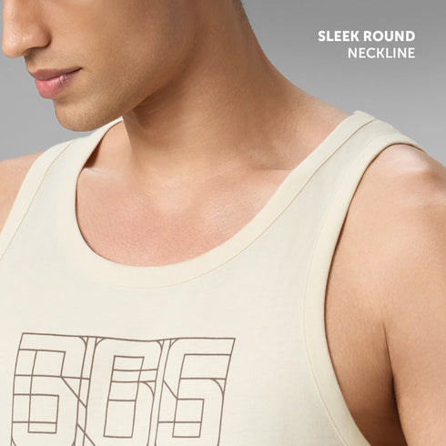 XYXX Cotton Lounge Vest - Almond White