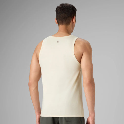 XYXX Cotton Lounge Vest - Almond White