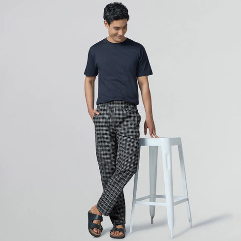 XYXX Checkmate Combed Cotton Pyjamas Crypto Black