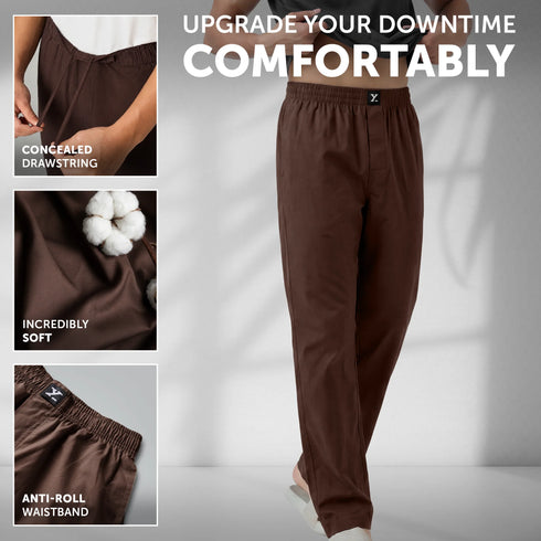 XYXX Cotton Solid Pyjamas - Espresso Brown