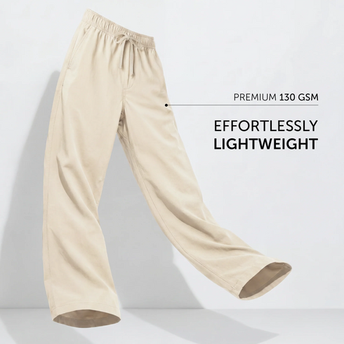 XYXX Relaxed Fit Cotton Easy Pants - Ivory Latte