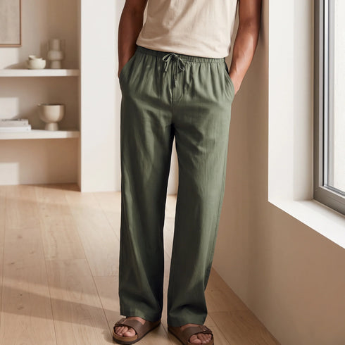 XYXX Relaxed Fit Cotton Easy Pants - Olive Green
