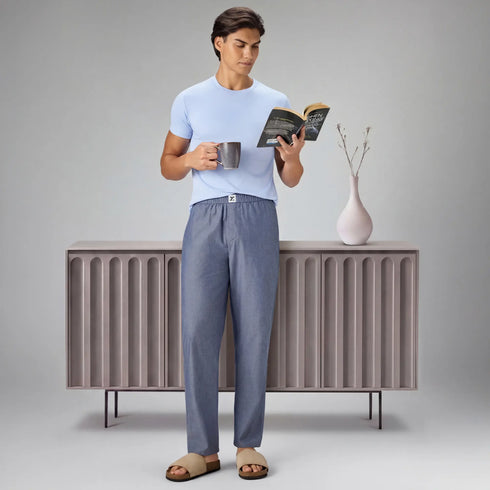 XYXX Ultra-Breathable Cotton Chambray Pyjamas - Washed Navy