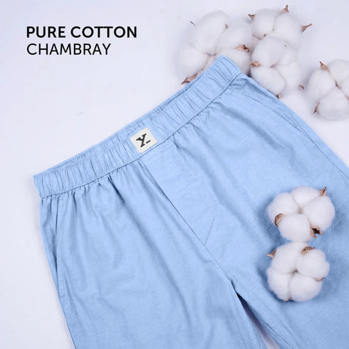 XYXX Ultra-Breathable Cotton Chambray Pyjamas - Powder Blue