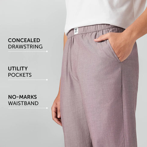 XYXX Ultra-Breathable Cotton Chambray Pyjamas - Shadow Purple