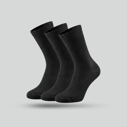 XYXX Crew-Length Socks - Pitch Black (Pack of 3)
