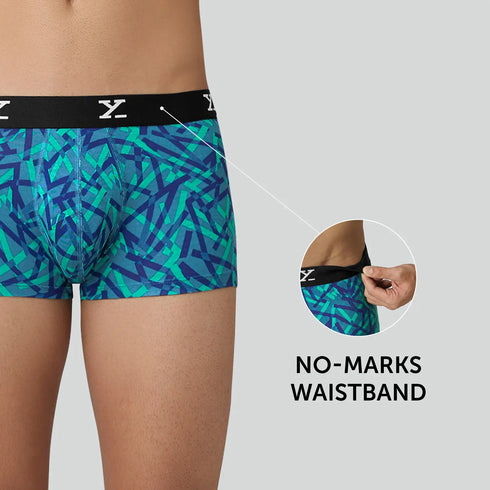 XYXX Shuffle Modal Trunks Aqua Strokes