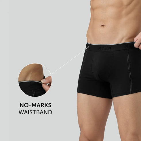 XYXX Crux Cotton Stretch Trunks Pitch Black